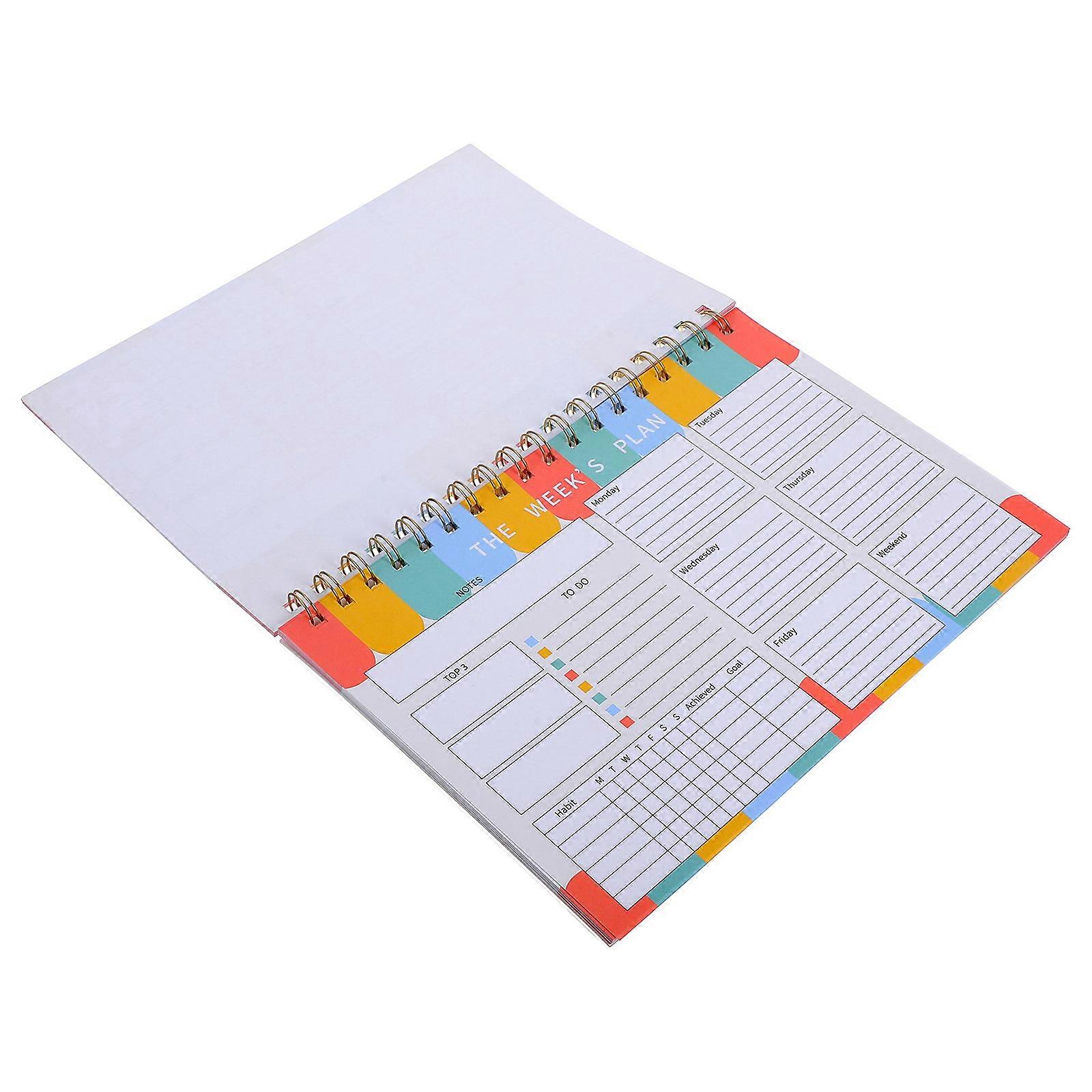 Weekly Planner Notebook for Scheduling Tasks 2Pcs Multi Color Material