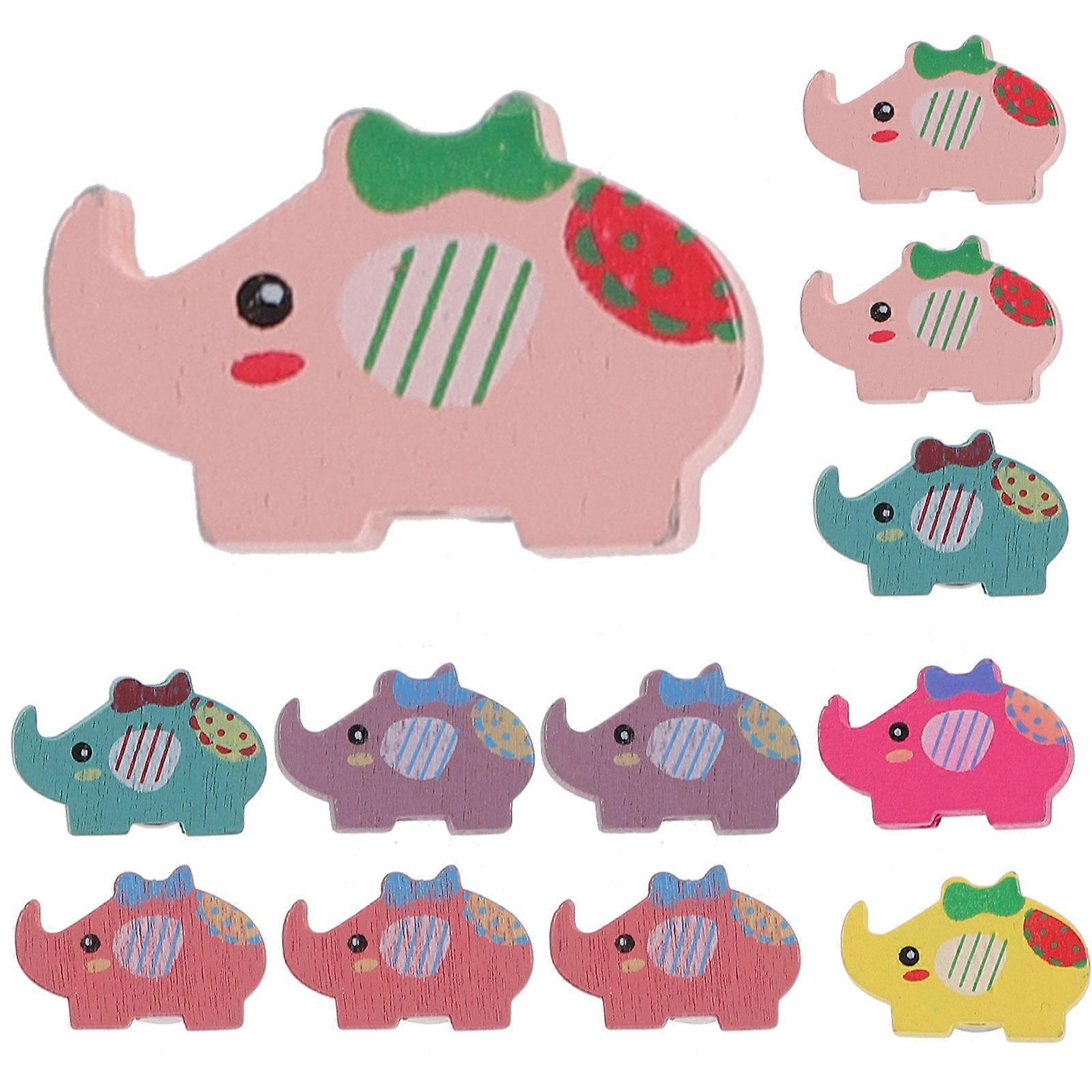 60 Pcs Cute Elephant Push Pins For School Office Map Marking 2.2X1.5Cm Assorted Color Decorative