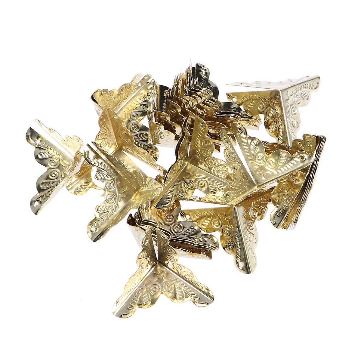 Box Guard Triangle Corner Protector for Wooden Box with 90Pcs Nails Yellow