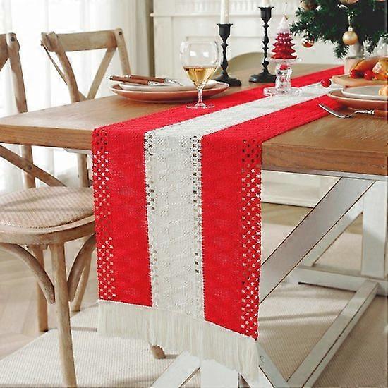 30x400cm Natural Farmhouse Table Runner - Kitchen Table Runner with Tassels - Bohemian Table Runner - Rustic Table Decoration - Table Decoration, Hom