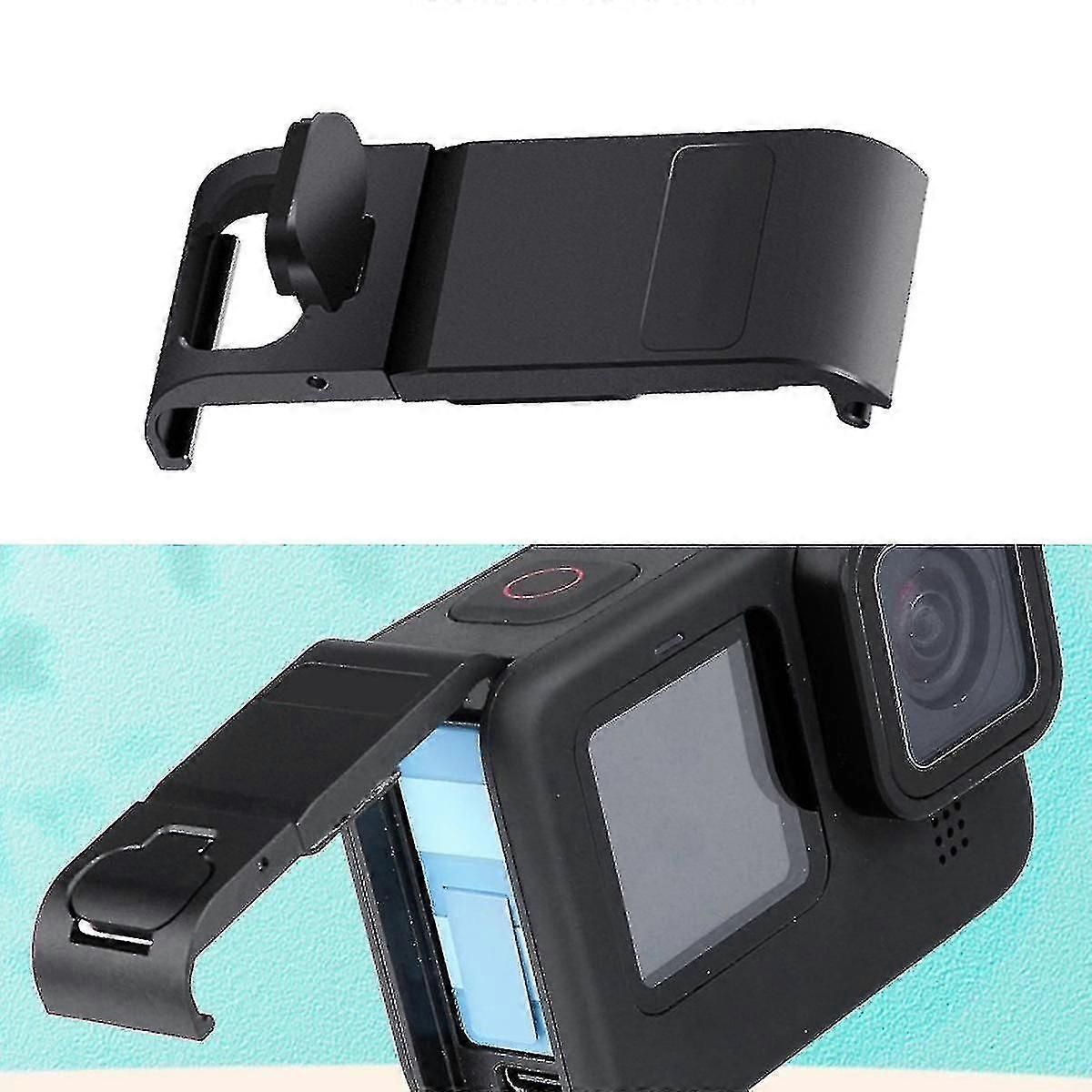 כיסוי צד של סוללת אלומיניום חסינת אבק ל- Gopro Hero 11/10/9, יציאת מארז טעינה נשלפת של מצלמת פעולה