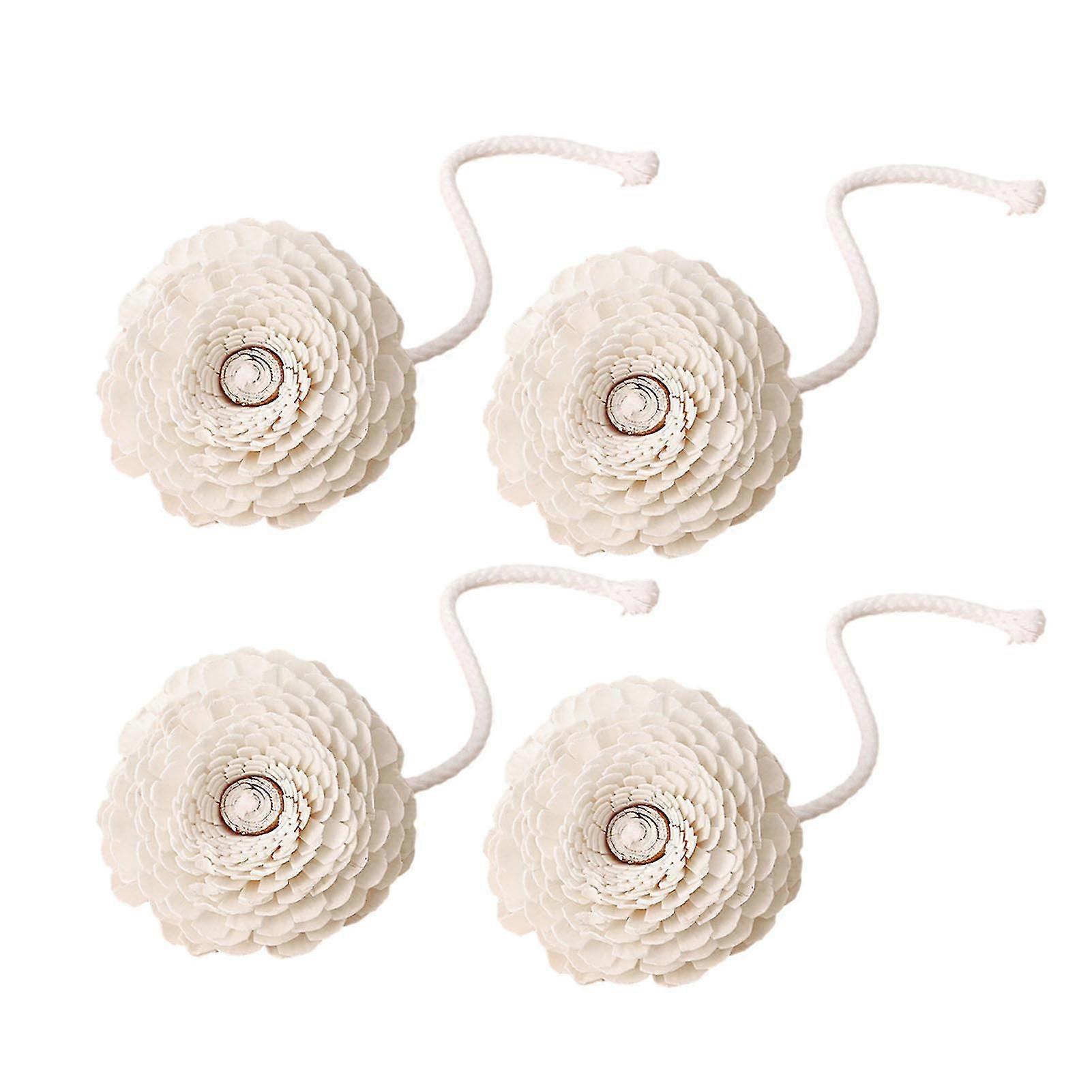 4st diffusor blomma med bomullstråd trä ros blomma eldlös aromaterapi eterisk olja arom
