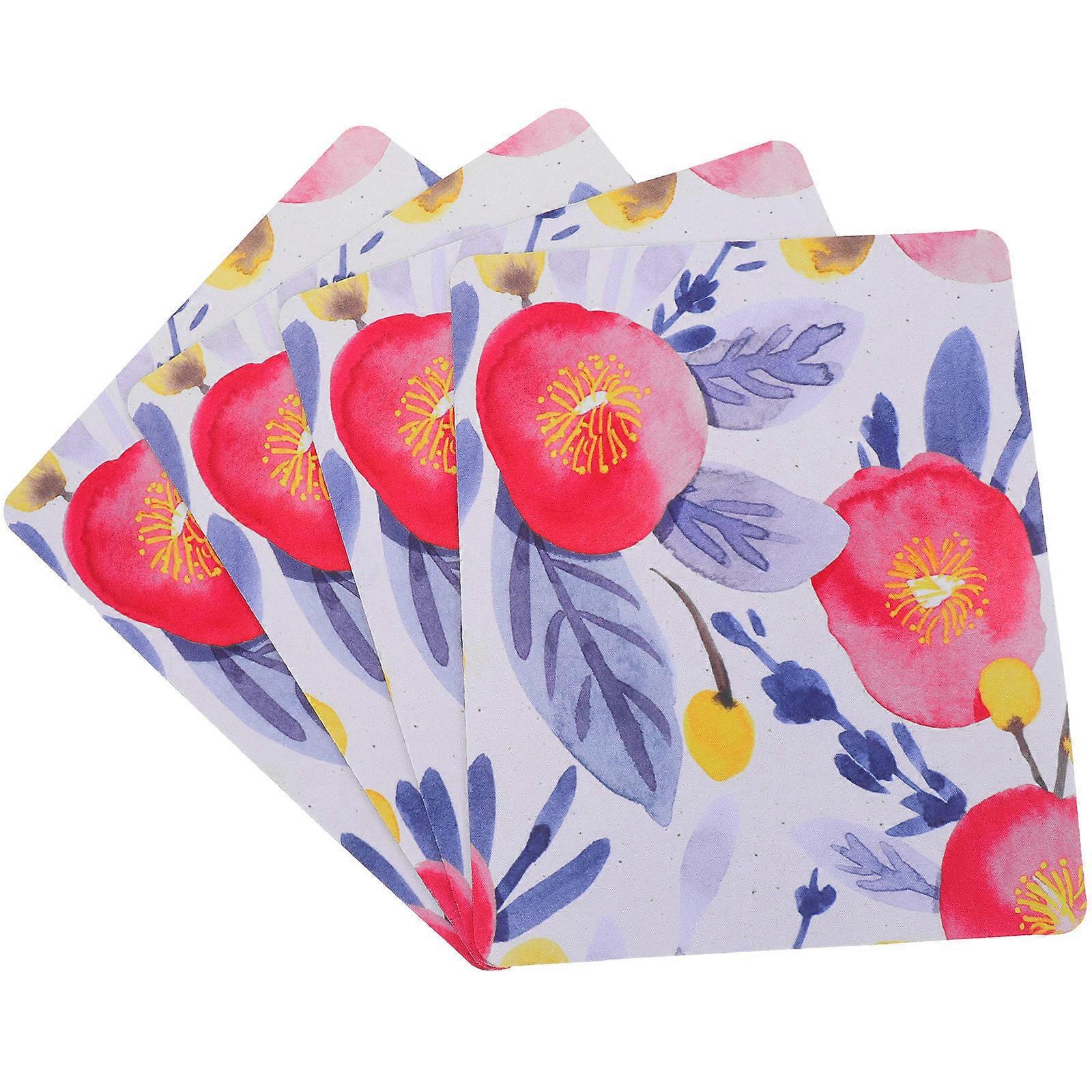 Large Rubber Mouse Pad Multi Color Stain-Resistant Easy To Clean 4Set