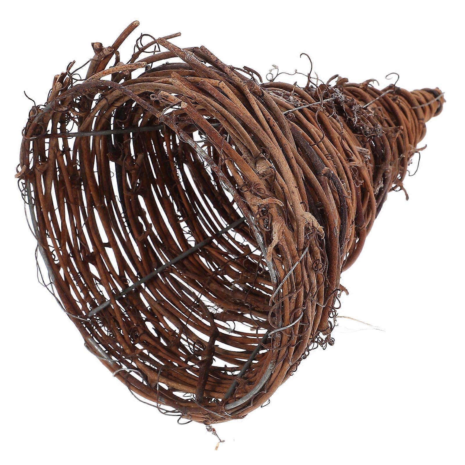 Fall Table Centerpieces Rustic Cornucopia Basket for Thanksgiving 3Pcs