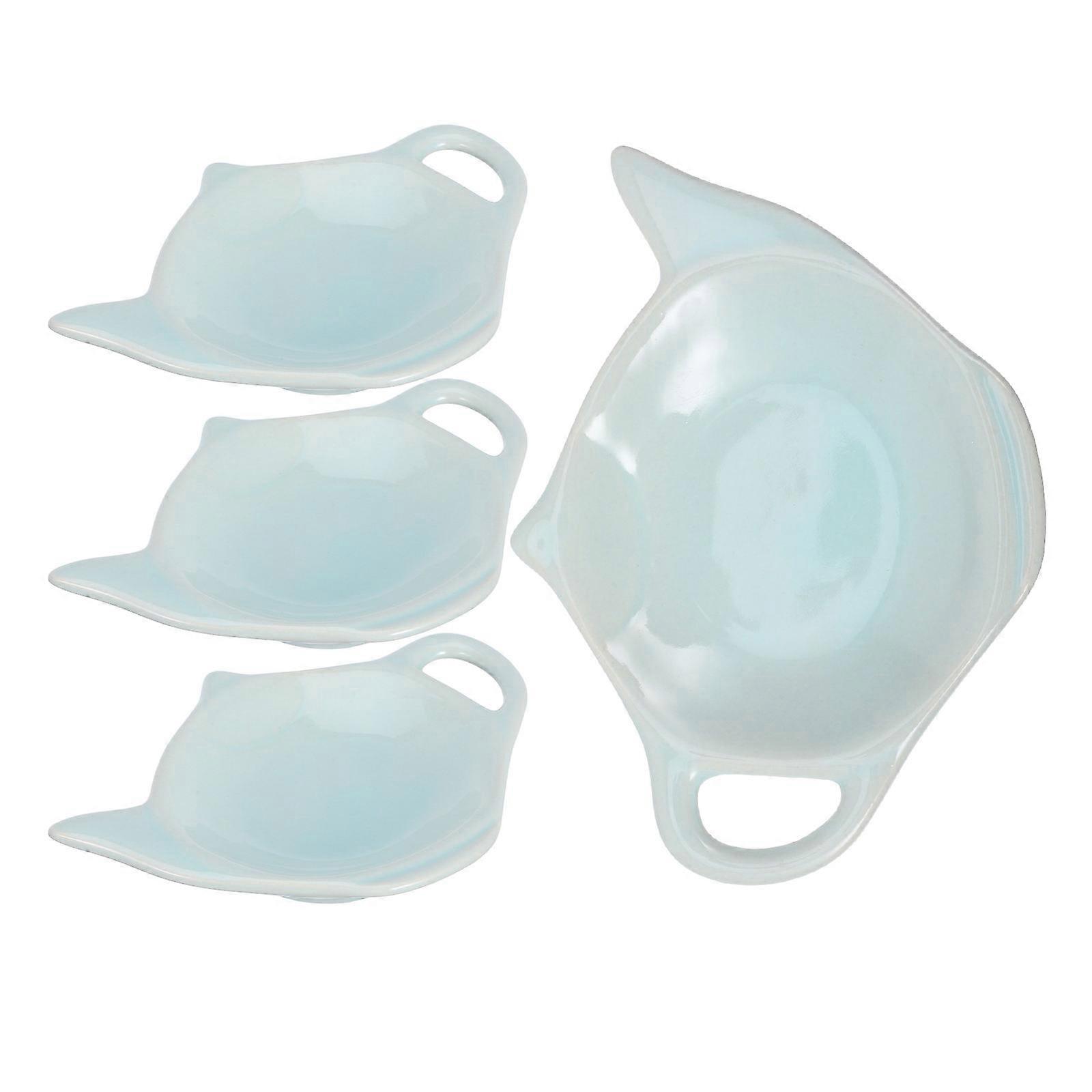 Tea Bag Holder Ceramic Tea Bag Coaster for Kitchen Use 4Pcs Pieces