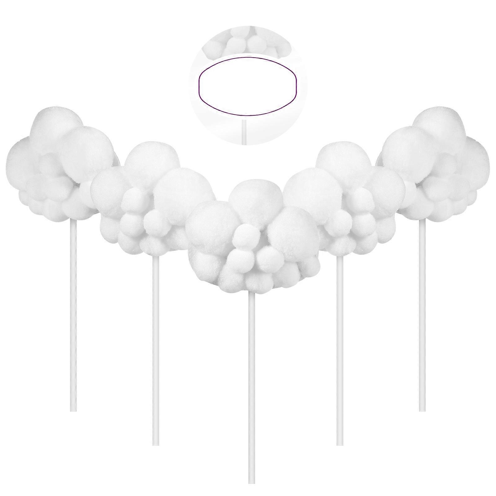 Lovely Cloud-Shape Cupcake Toppers For Baby Shower Events Featuring Unique In White 5 Pcs