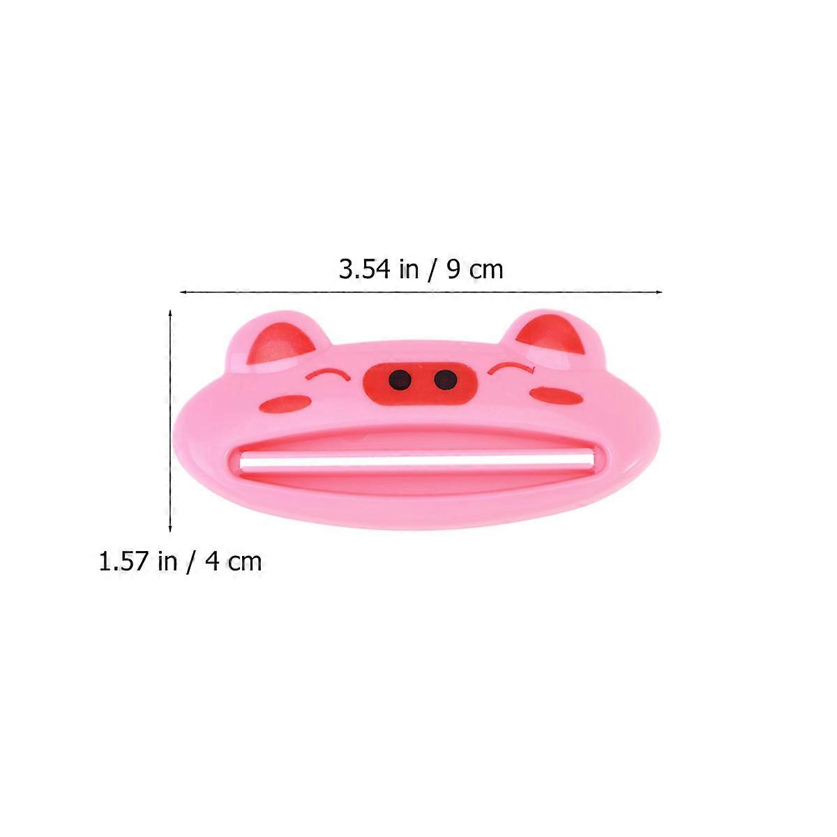 Cartoon Toothpaste Tube Squeezer 3Pcs Animal Shape Home Use Accessories For Family Reusable Pink