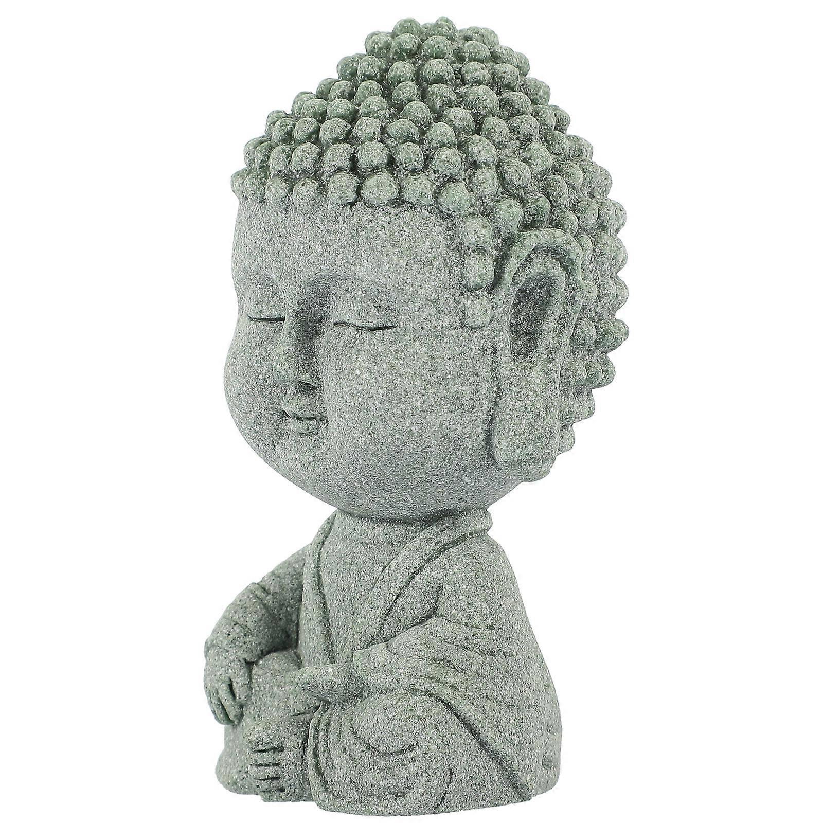 Buddha Figurine Decor for Desktop 3Pcs Sandstone Buddha Statue Assorted