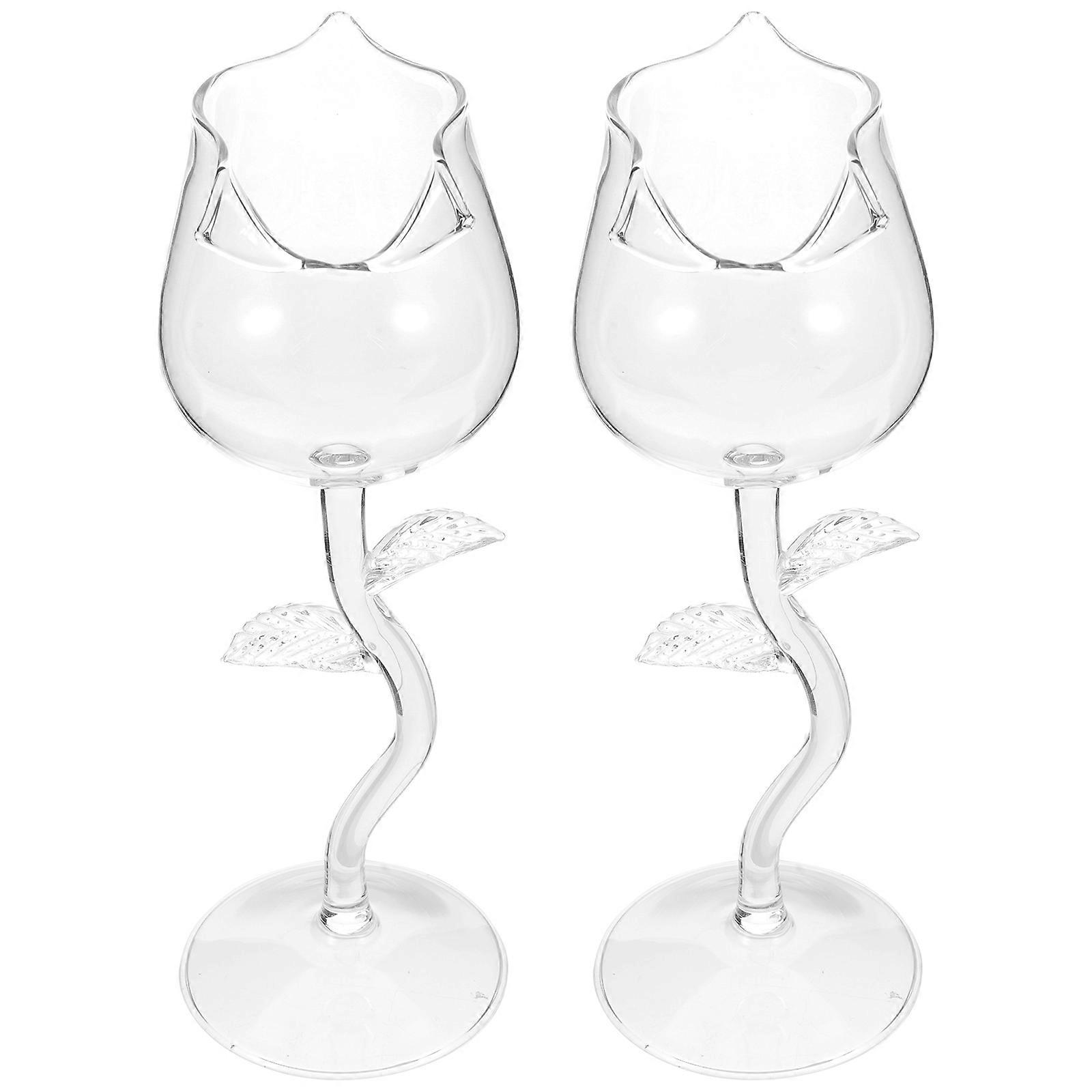 Transparent Glass Goblet For Home Use Wedding 2Pack