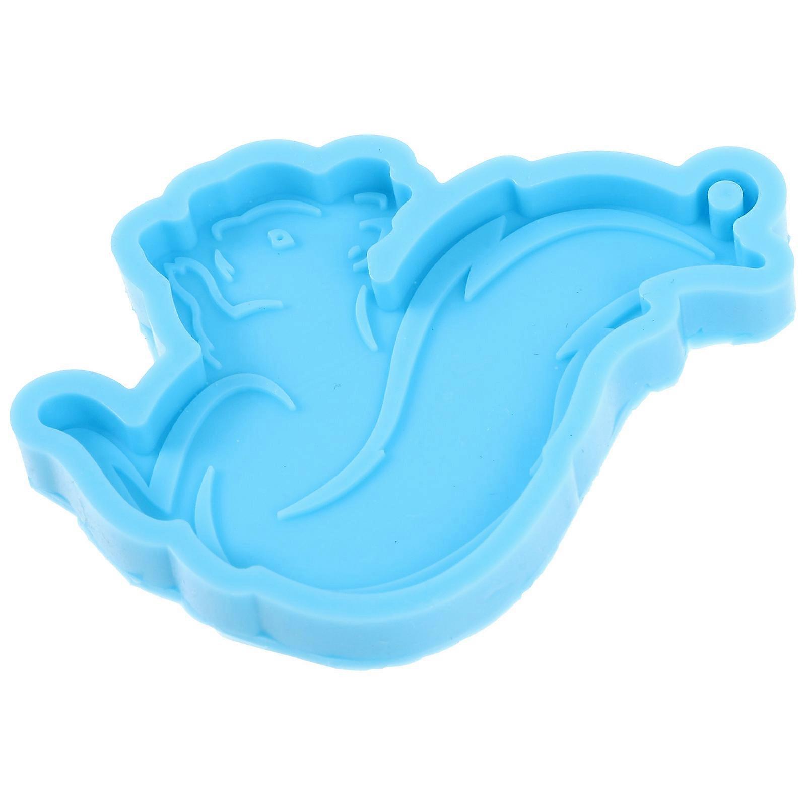 Blue Silicone Mold Squirrel Shape for DIY Casting Mold 5Pcs Set