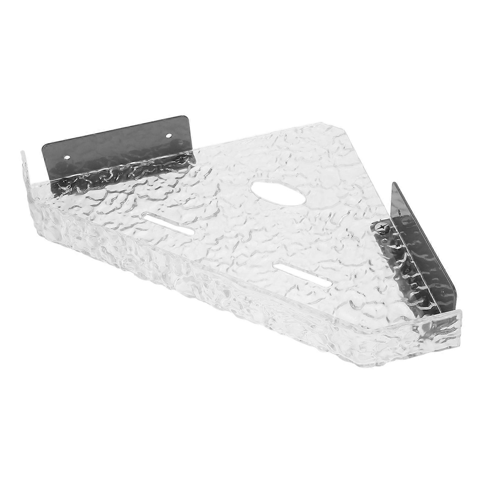 Acrylic Transparent Rv Bathroom Corner Storage Rack for Shower Essentials 1Set