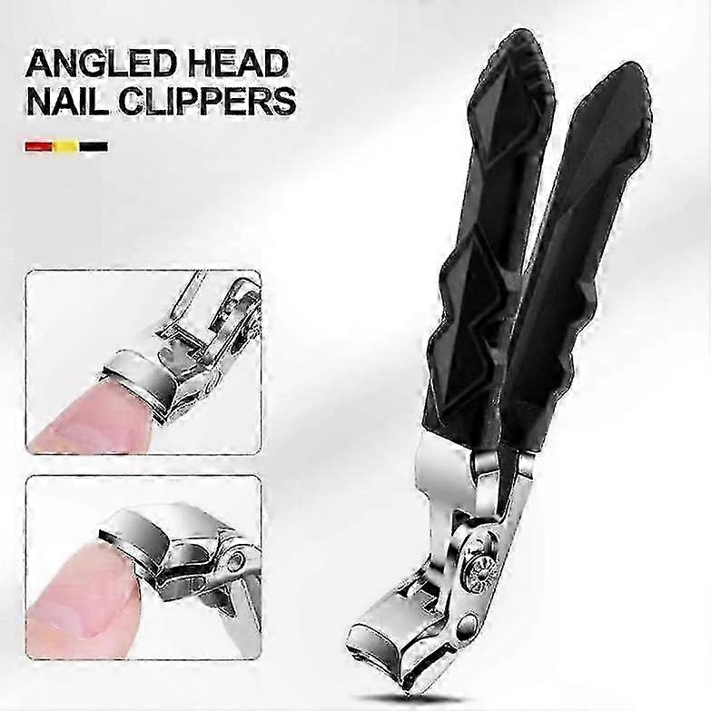 Ergonomic Nail Clipper with Angled Design and Soft Grip for Thick Nails