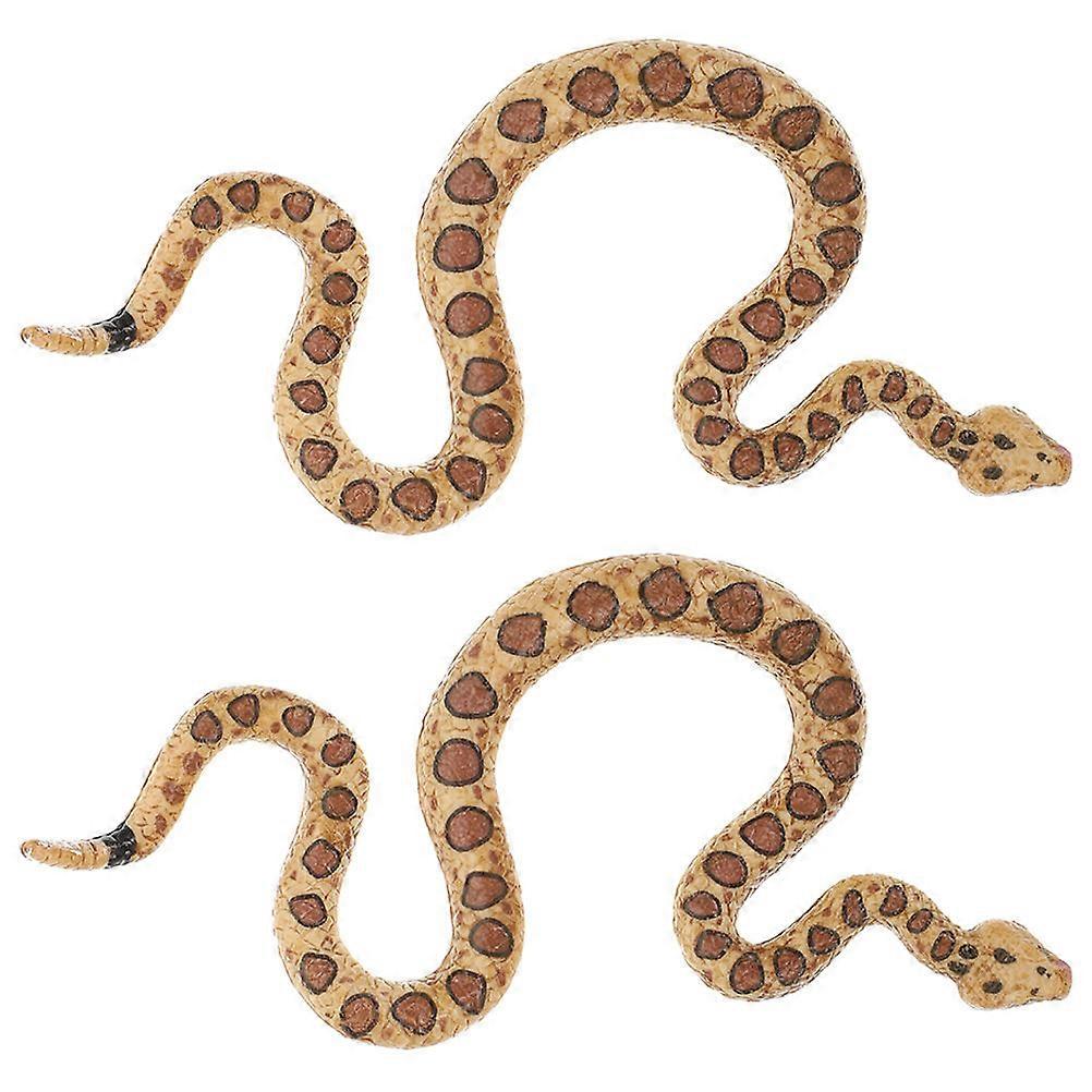 Snake Figure Model Realistic Snake Toy for Decor 4Pcs Light Brown Plastic