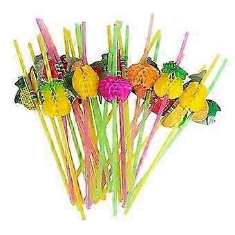 60Pcs Fruit-shaped Beverage Straws Cold Drinks Drinking Straws Summer Party Drinking Straws