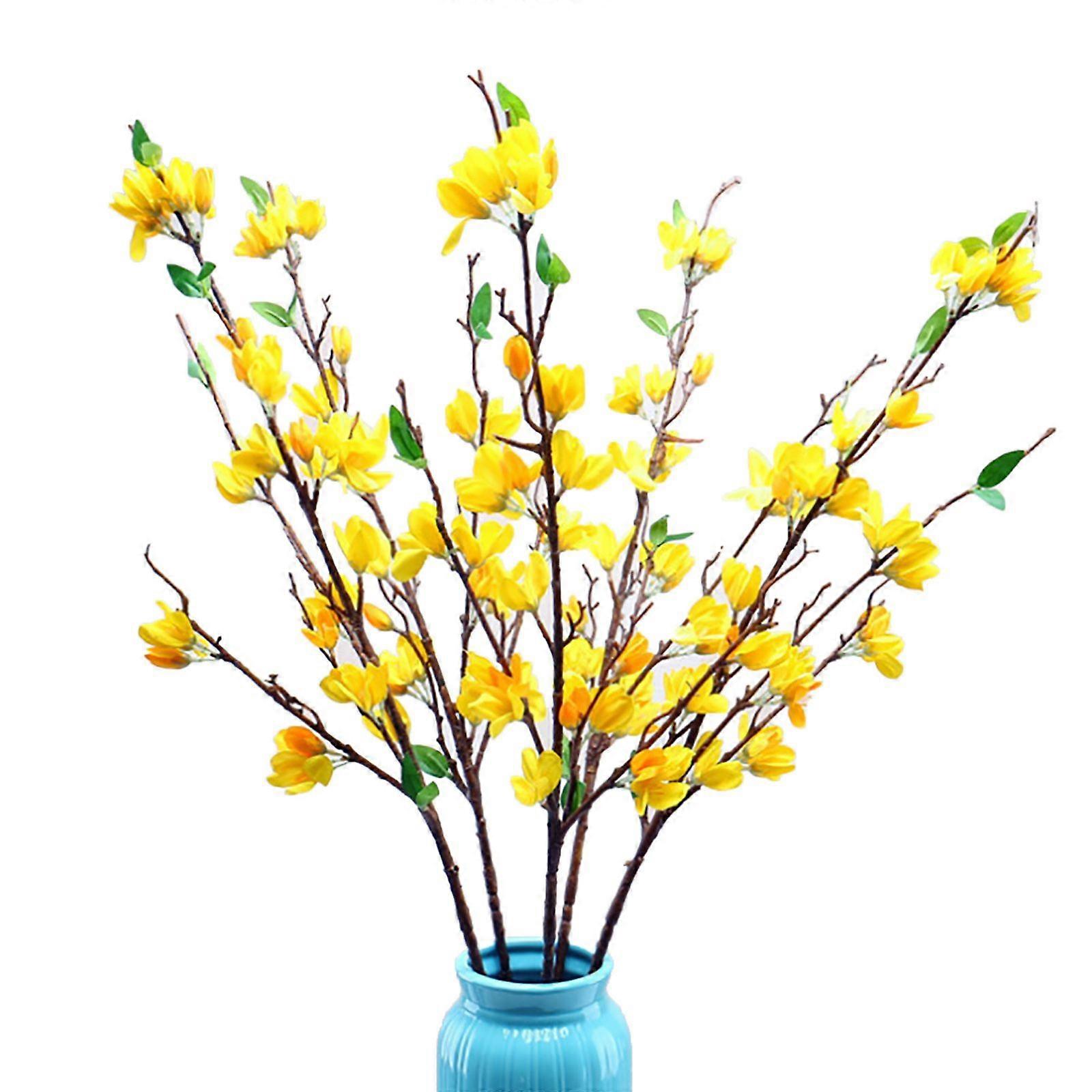 Minglan 95cm single floor-standing winter jasmine artificial flower yellow high-branch artificial flower
