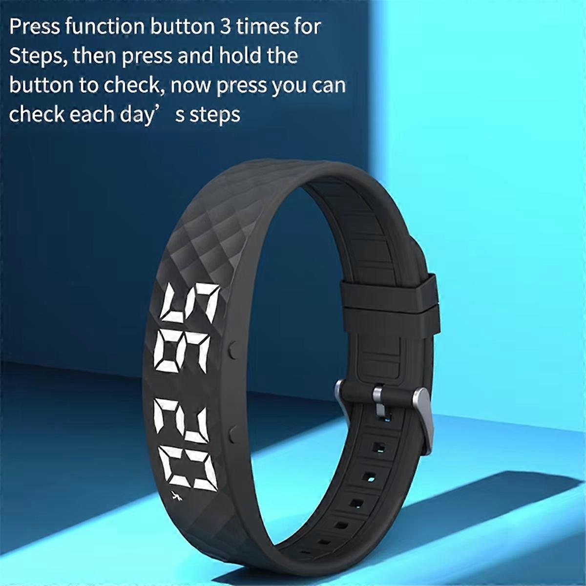 Smart Bracelet LED Digital Smart Clock Smart Band Black