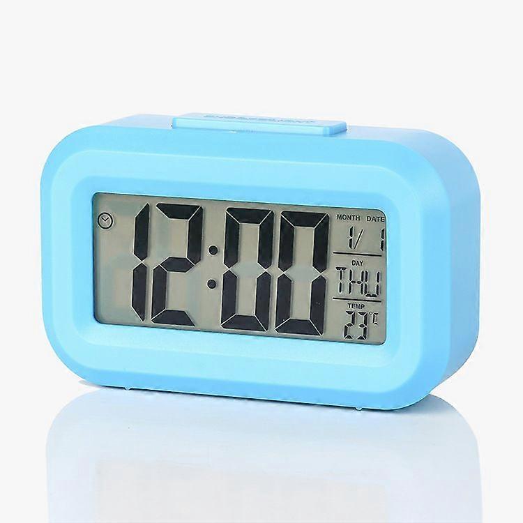 New student alarm clock, multi-function desktop smart clock, with luminous temperature calendar, with backlight, AAA battery (self-powered)