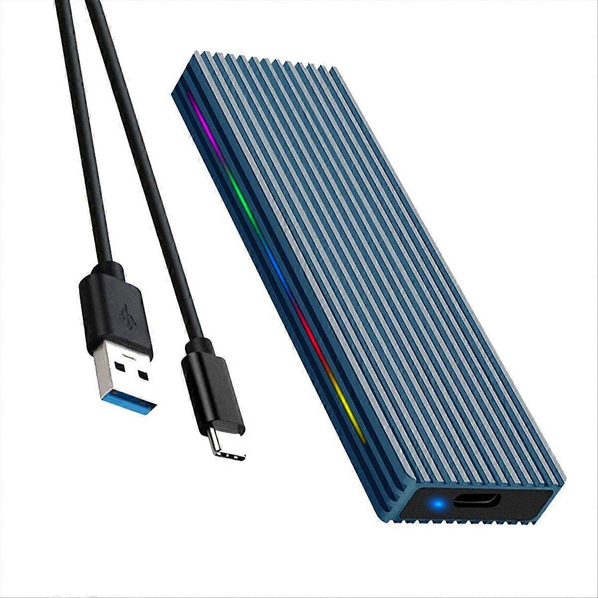 M.2 M Key SSD Enclosure Case 10/5Gbps USB3.1 NGFF Protocol -Navy Blue