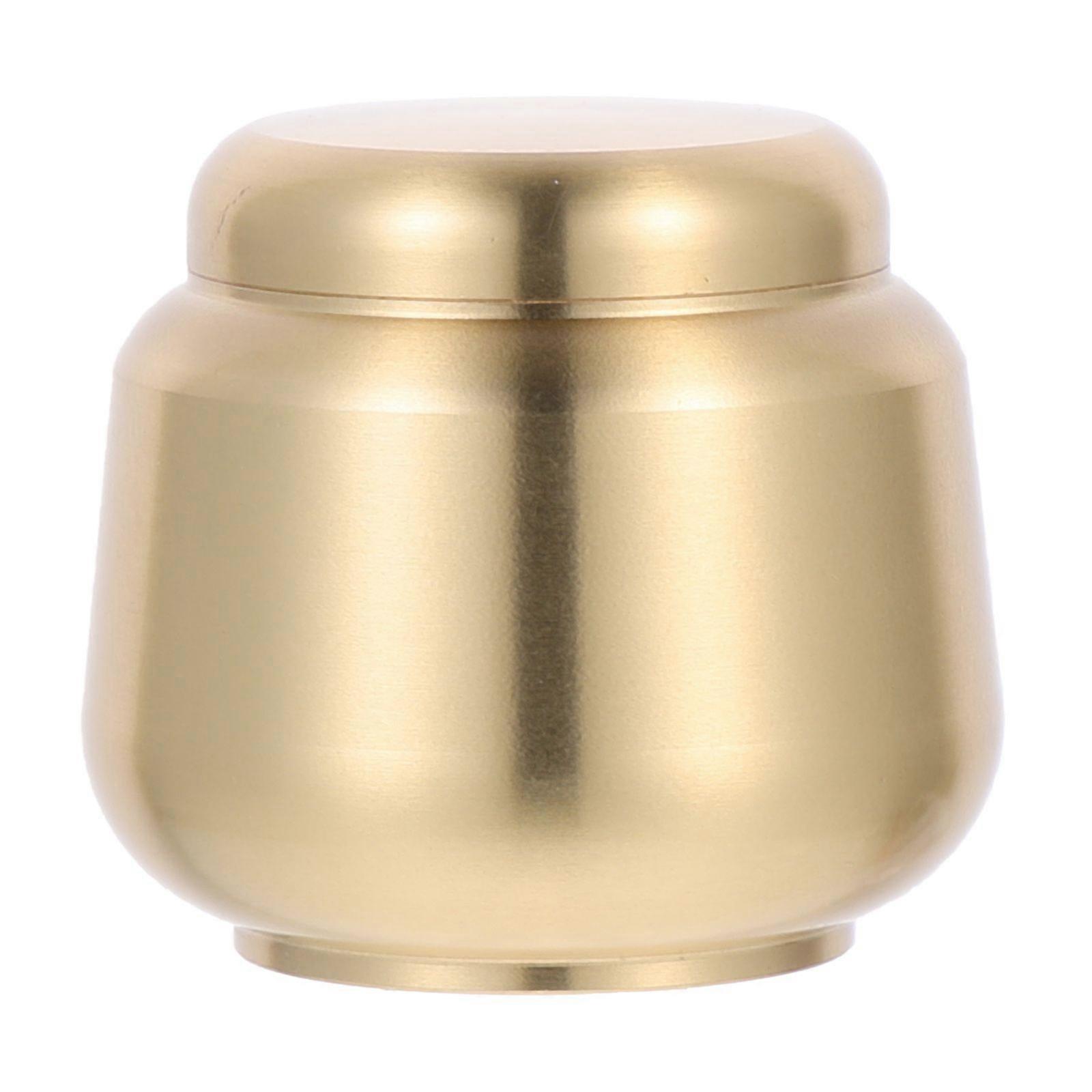 Copper Round Mini Ashes Urn Simple Decorative Copper Ashes Storage Jar