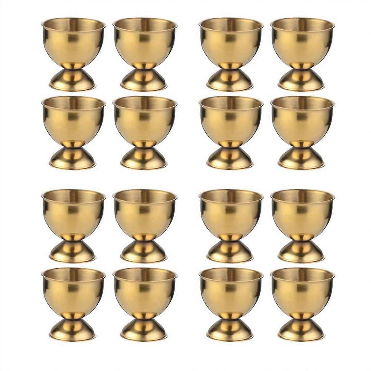 Egg Cups Set Stainless Steel Soft Tray Tool Holders Kitchen, Gold