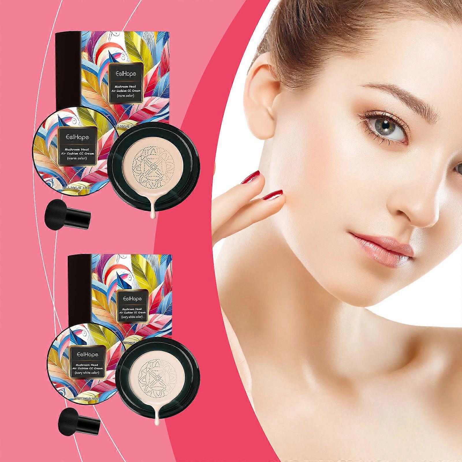 Eelhope Mushroom-Shaped Haircut Air Cushion Small Mushroom Air Cushion Make Up Easily Without Blocking Pores Moisturizing Natural Concealer