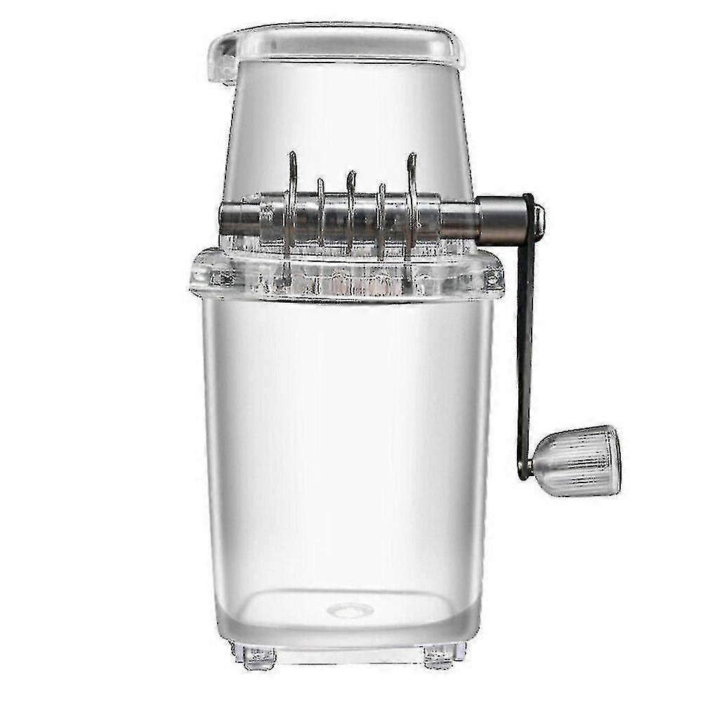 Portable Manual Ice Crusher Shaver Shredding Machine Hand Snow Cone Transparent Ice Machine