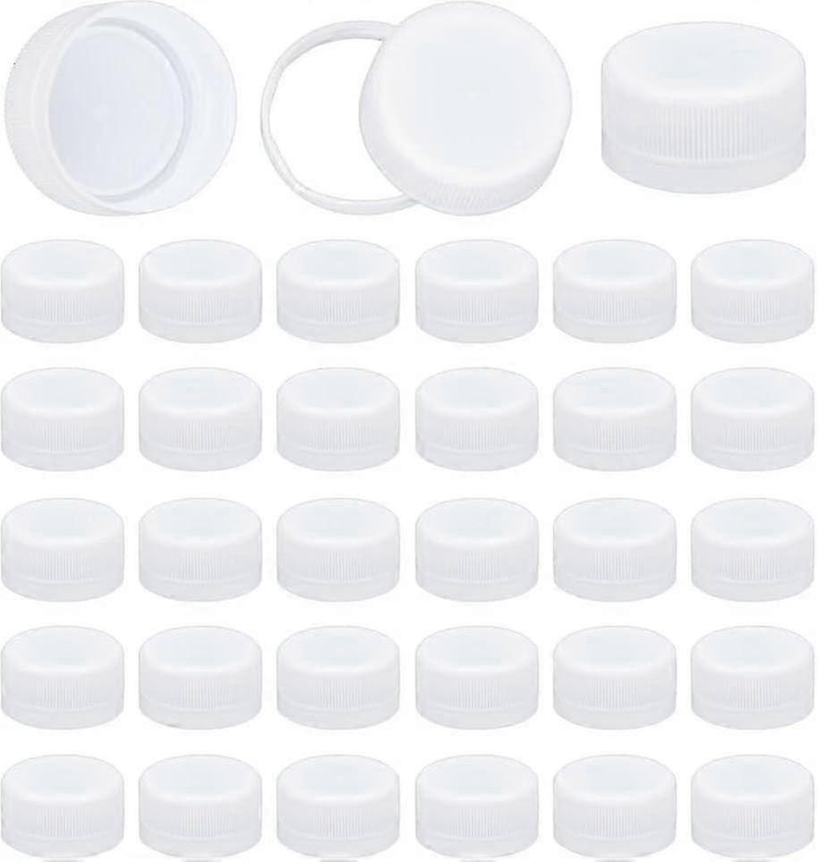50Pcs Plastic Bottle Caps White Screw-On Caps 26mm Inner Diameter Bottle Jug Storage Cap Lids Red Plastic Tamper Seal Lids compatible ment Caps T