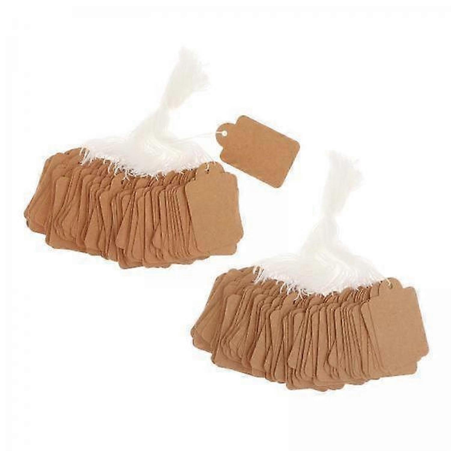 2x Pack of 100 Price Tags, Price Tags with Attached Cord, Writable Labels for
