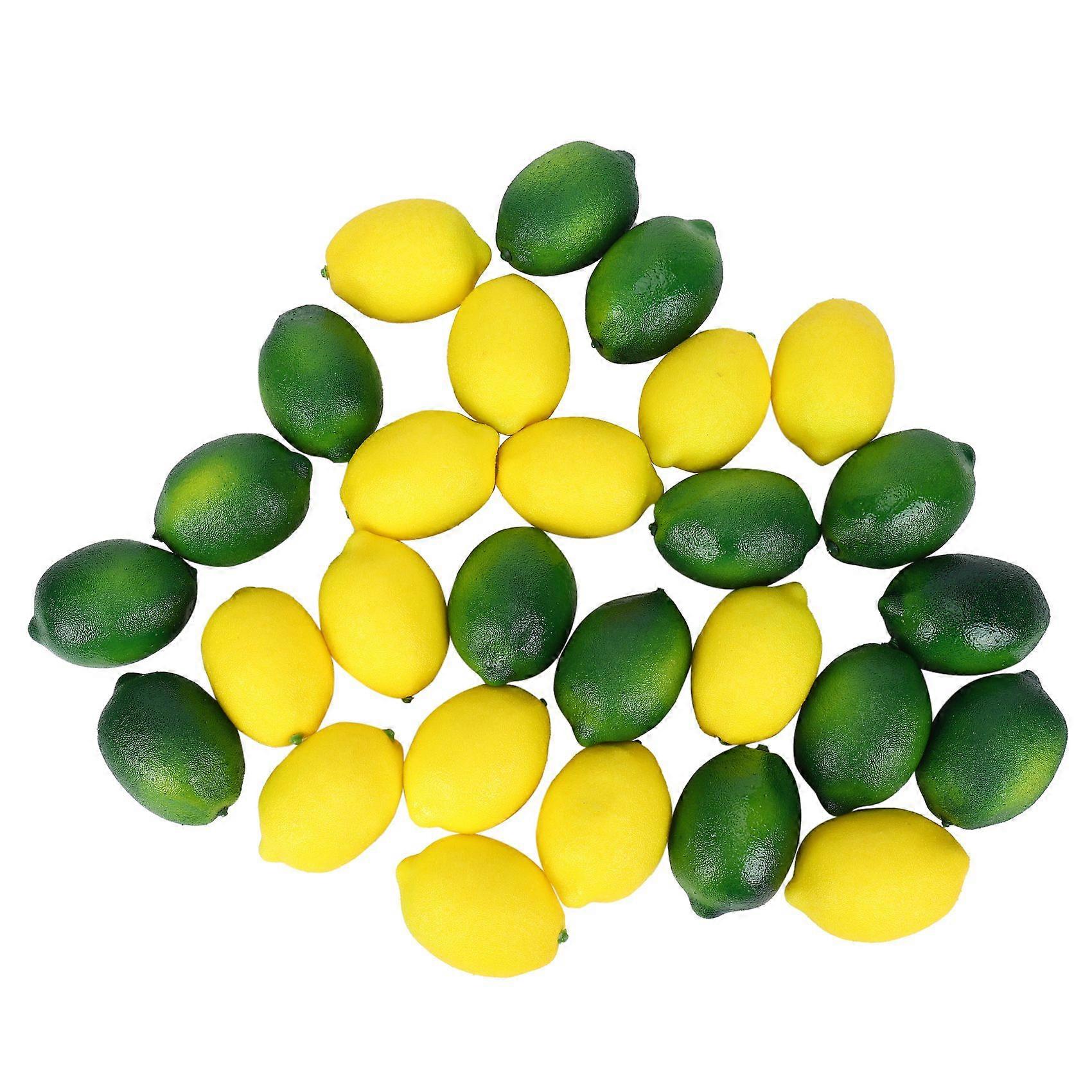 28Pcs/Set Artificial Lemons and Limes Fake Fruits Decorative Faux Citrus Fruits Artificial Decoratio