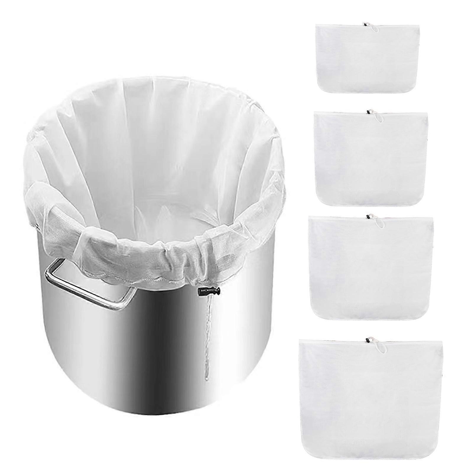 Hariumiu 2Pcs Filter Bag Reusable Fine Mesh Brew Bags Adjustable Drawstring Straining Bag for Grains Fruit Wine Beer