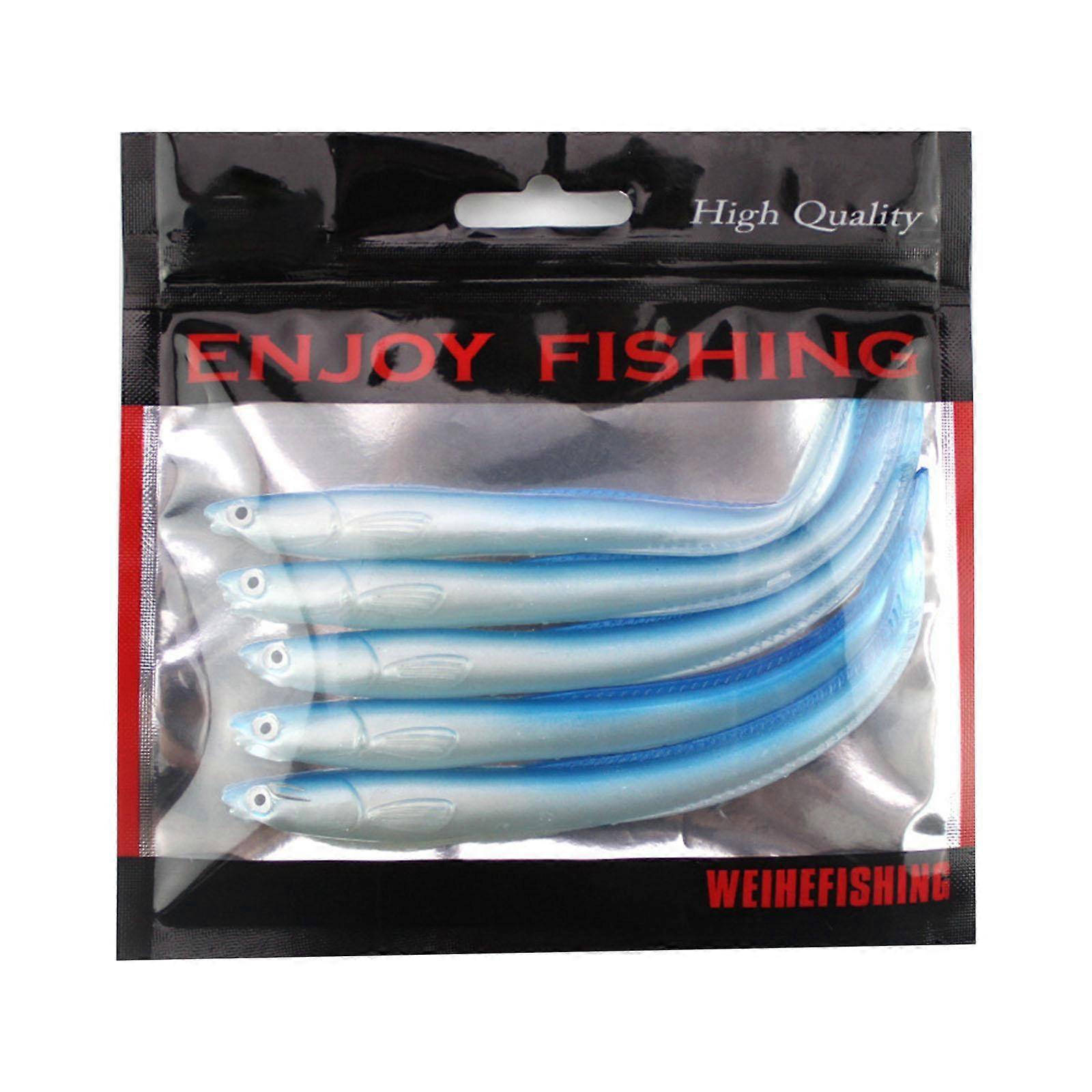 5pcs Angeln Minnow Köder für Hecht Soft Angeln Köder Swimbait Salzwasser Schwimmköder 14cm Künstlicher Köder Blau