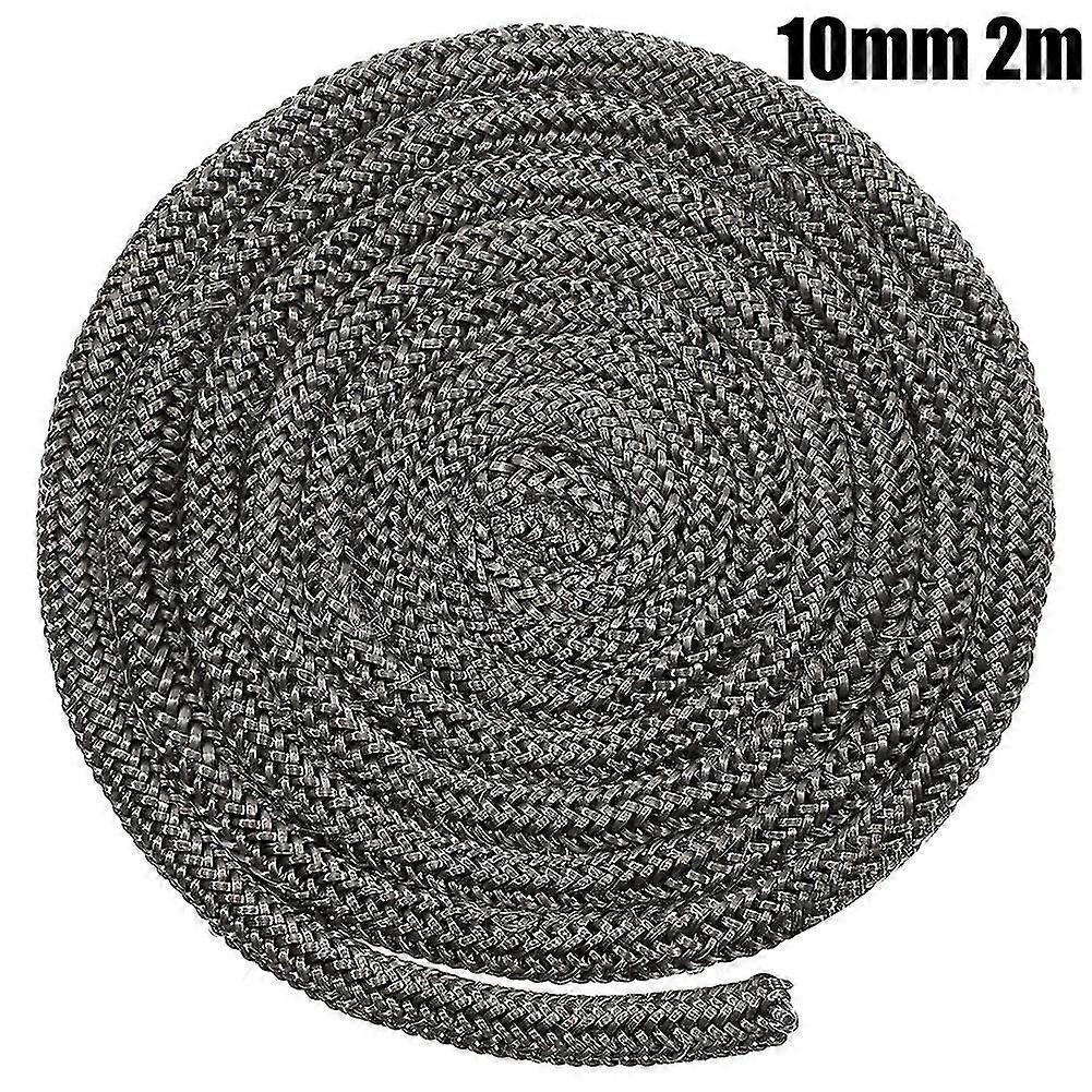 681012mmブラックストーブファイヤーロープグラスファイバーロープシール2m長さ薪ストーブログバーナー高温ストーブシールロープ