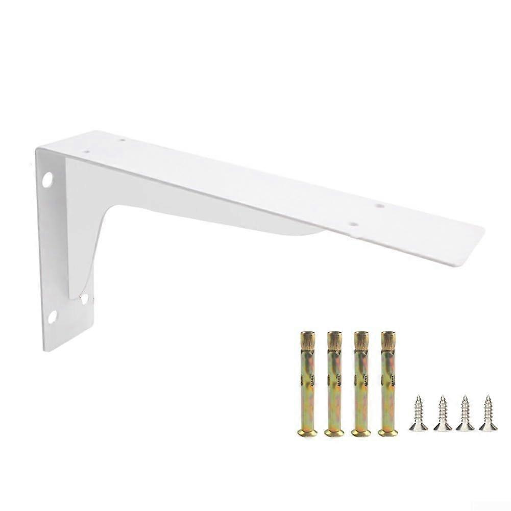 Heavy Duty Triangle Shelf Bracket with Front Mount, Cold Rolled Steel, RustResistant White, 18in for Indoor & Outdoor Use