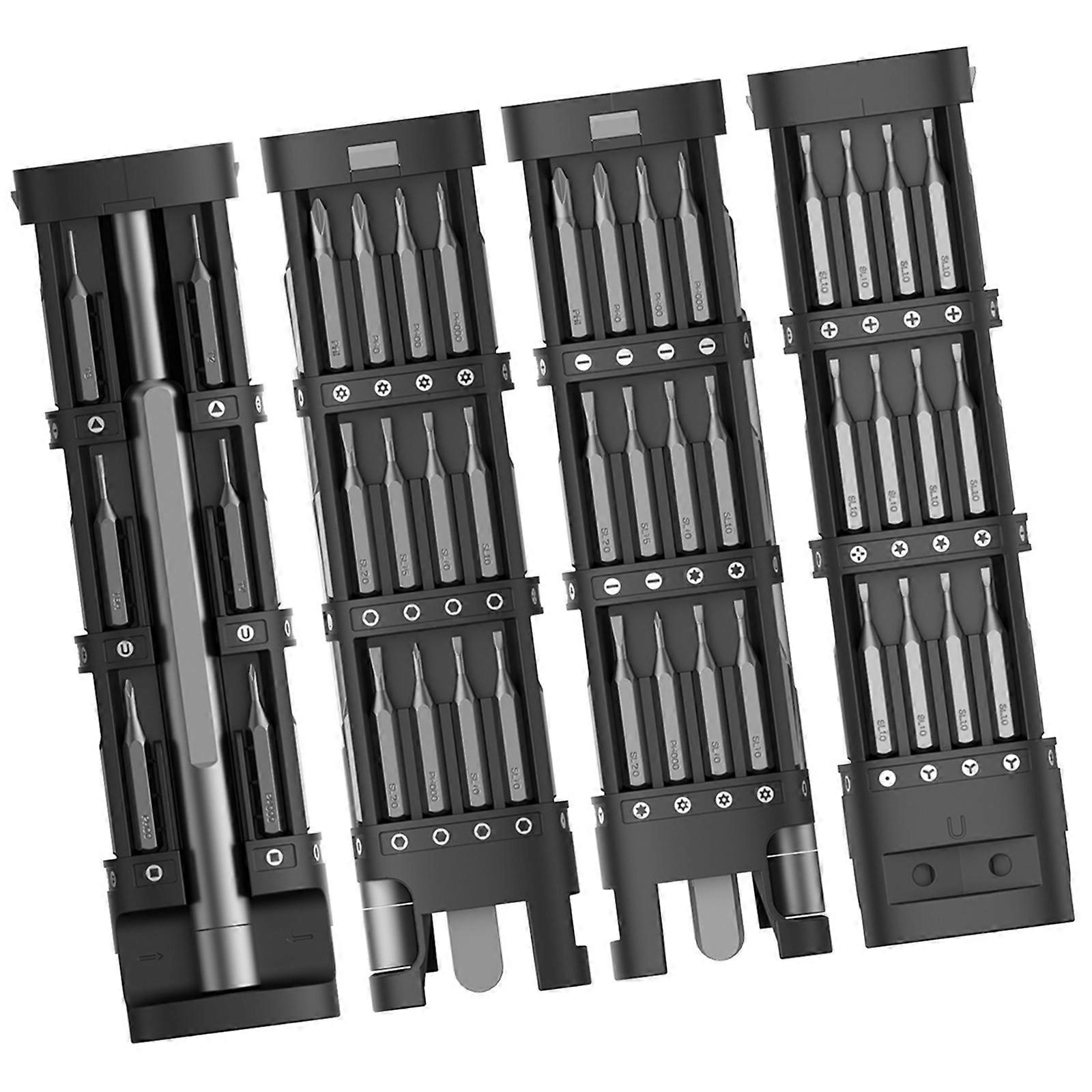 46Piece Electronics Repair Tool Set With 42 Driver Bit Ergonomic Grip Compactly Aluminum Case For Technicians Hobbyists Multicolor