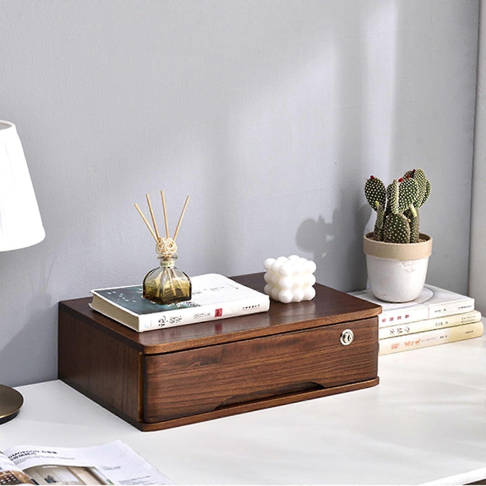 Desktop Storage Box with Drawers for Home Office Organization, SpaceSaving File Cabinet 40x28x12cm