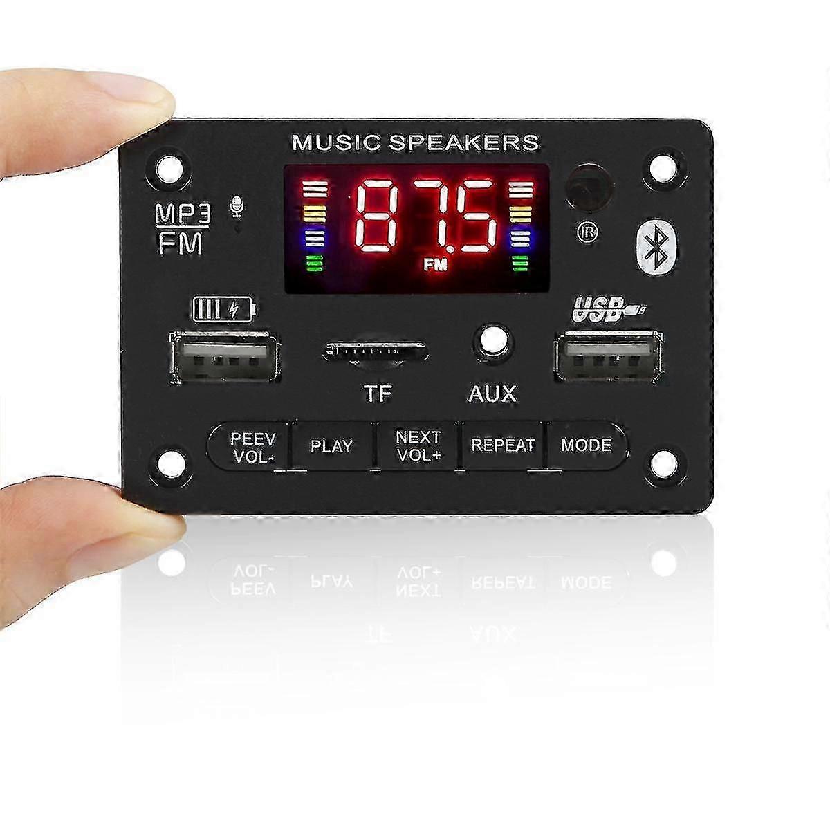 12v Bluetooth 5.0 Mp3 Player Decoder Board 2x40w Car Amplifier Fm Radio Module Support Tf Usb Aux H-haoyi