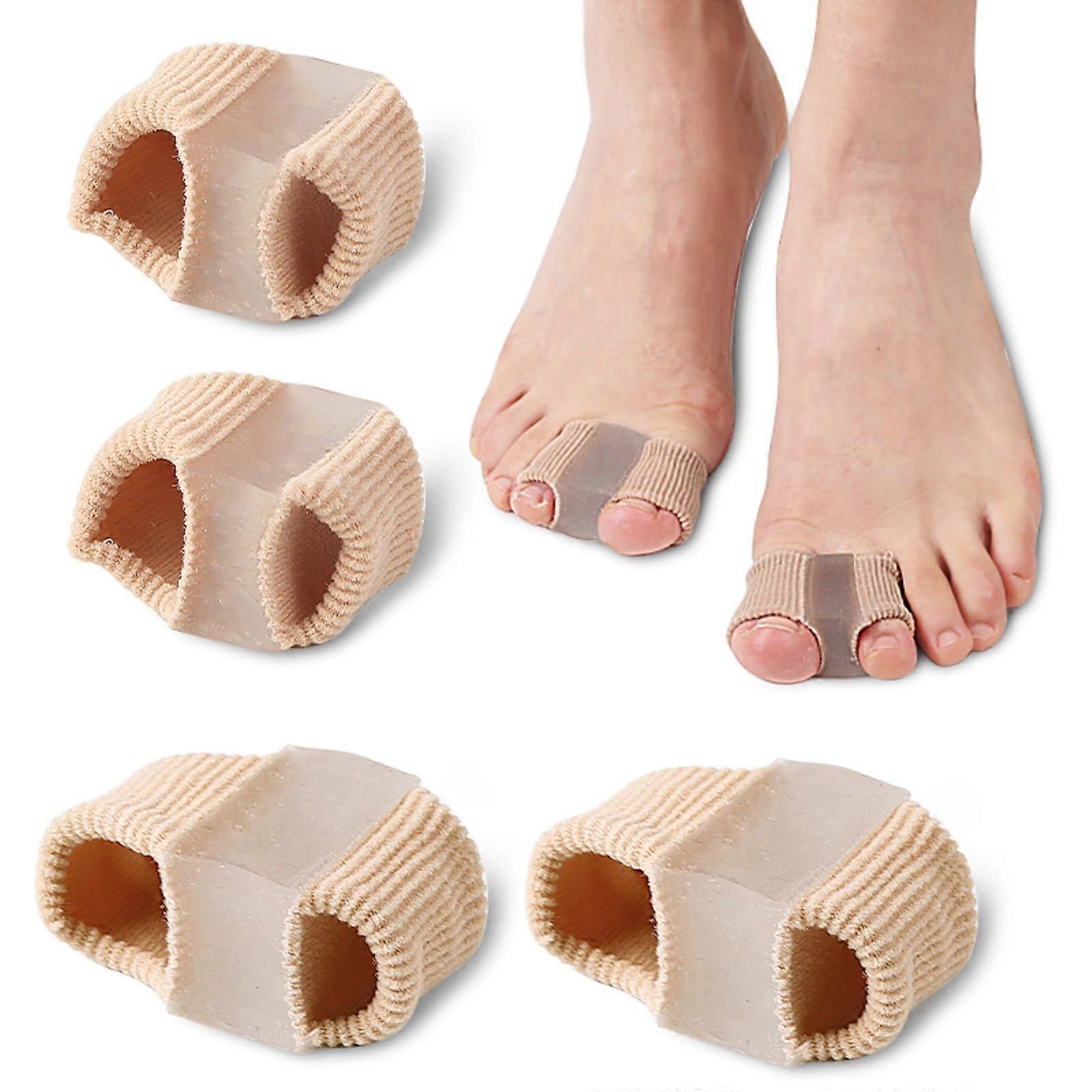 Toe Separator for Bunions and Hammer Toe Correction Soft Fiber Big Toe Straightener 2 Pairs S+L