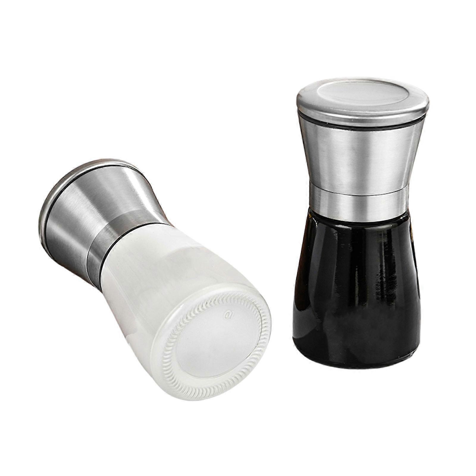 Glass Pepper Set  Dining and BBQ Pepper Mill Grinder Refillable Pepper with Thickness Grinder Multicolor