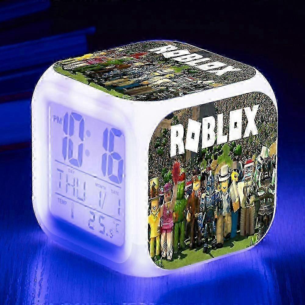 for Roblox Stamped Digital Alarm Clock with 7-Color LED Night Light