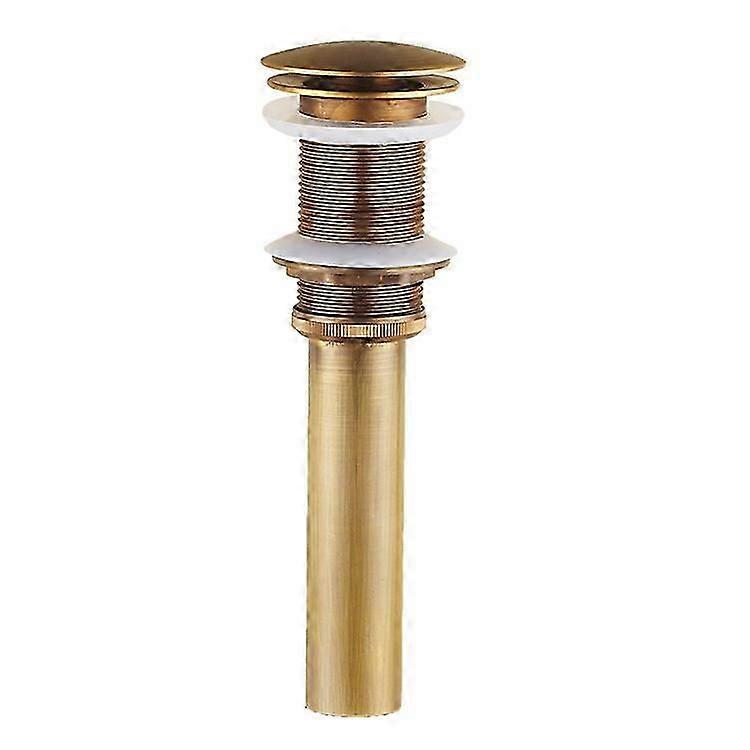 Basin drainer and accessories, pop-up, vintage, basin drain plug, universal, brass, without overflow, gold, 22.5*6.5cm