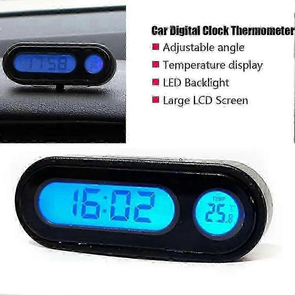 Car Electronic Clock Luminous Thermometer LED Digital Display Dashboard Clock