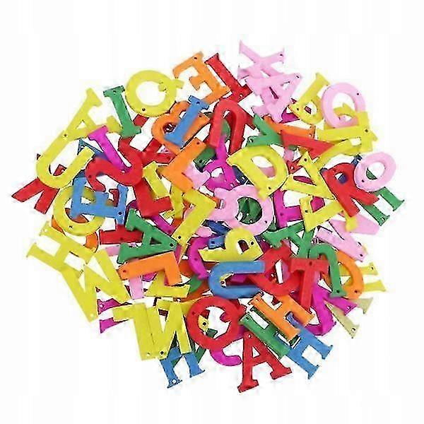 2x100pcs Colorful Wooden Buttons With Letters