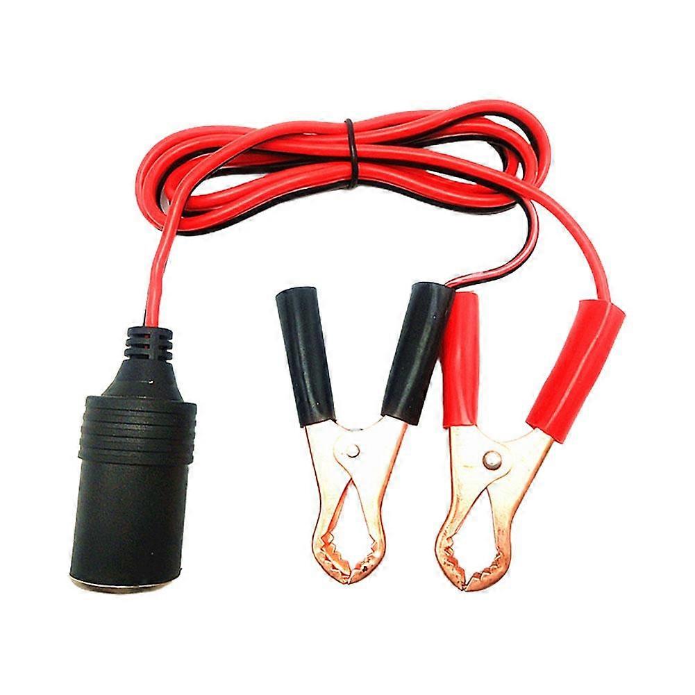 12V Battery to Cigarette Lighter Adapter Cable 20cm Direct Connect Car Boat Power Socket with Clamps for Camping Devices