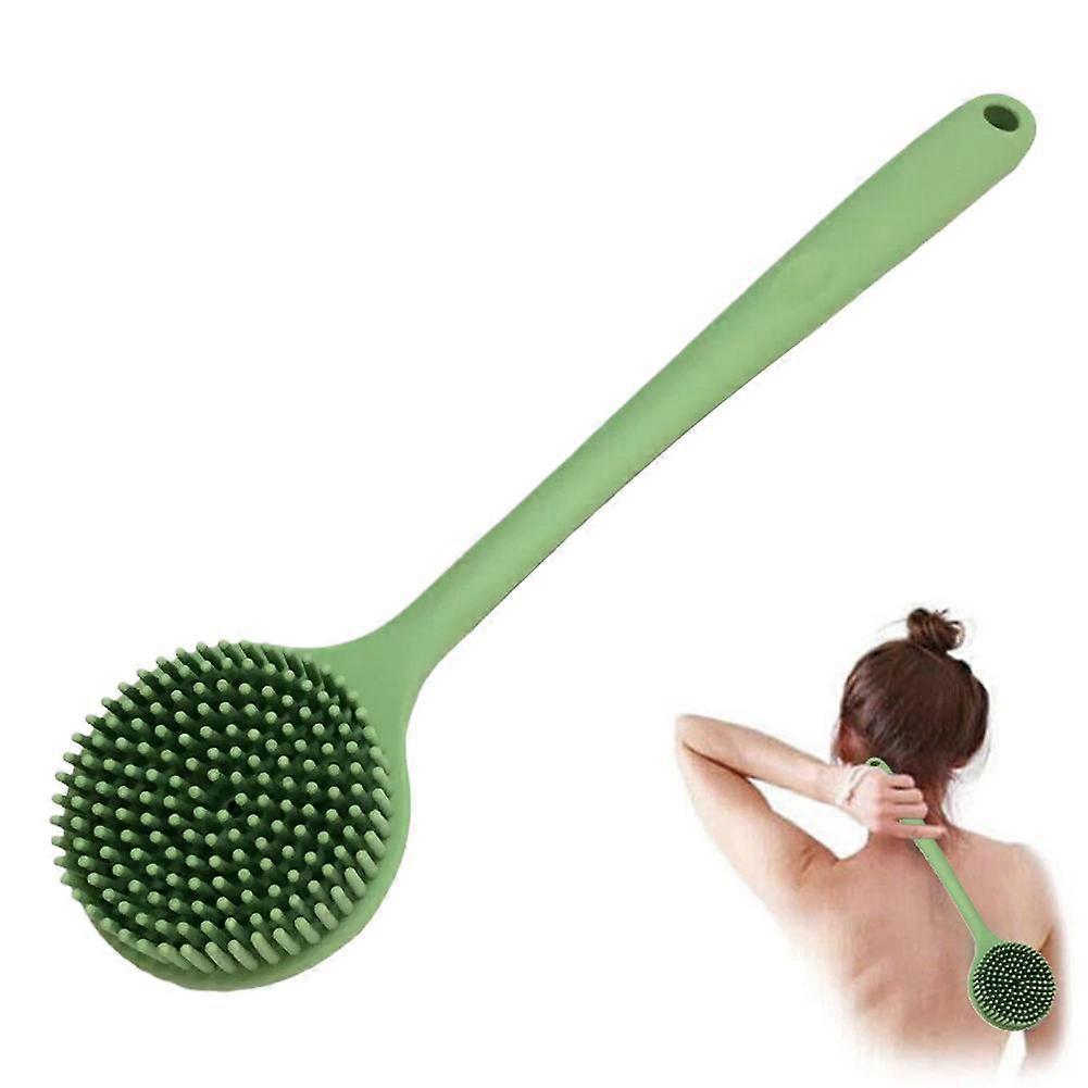 Soft Silicone Body Scrubber Back Brush Bath Shower Brush W/ Handle Exfoliating