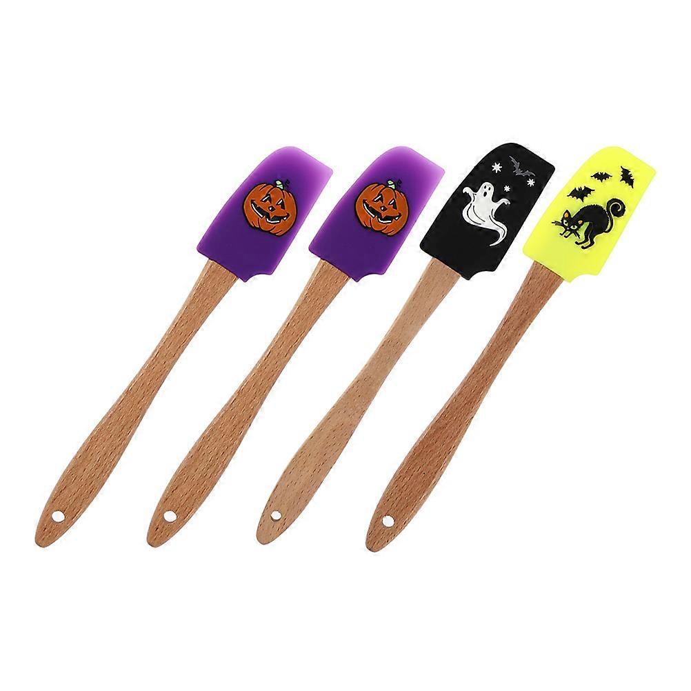 Halloween Silicone Spatula Set with 4Pcs for Cake Decorating and Baking