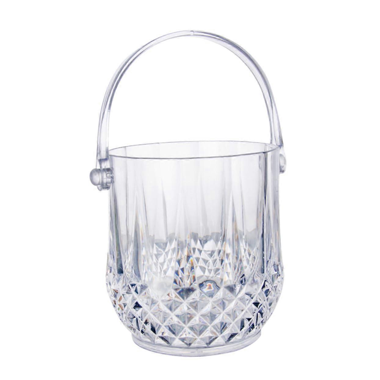 Clear Ice Bucket with Handle Set for Wine Bottles and Ice Cubes, Portable Party and Home Bar Container