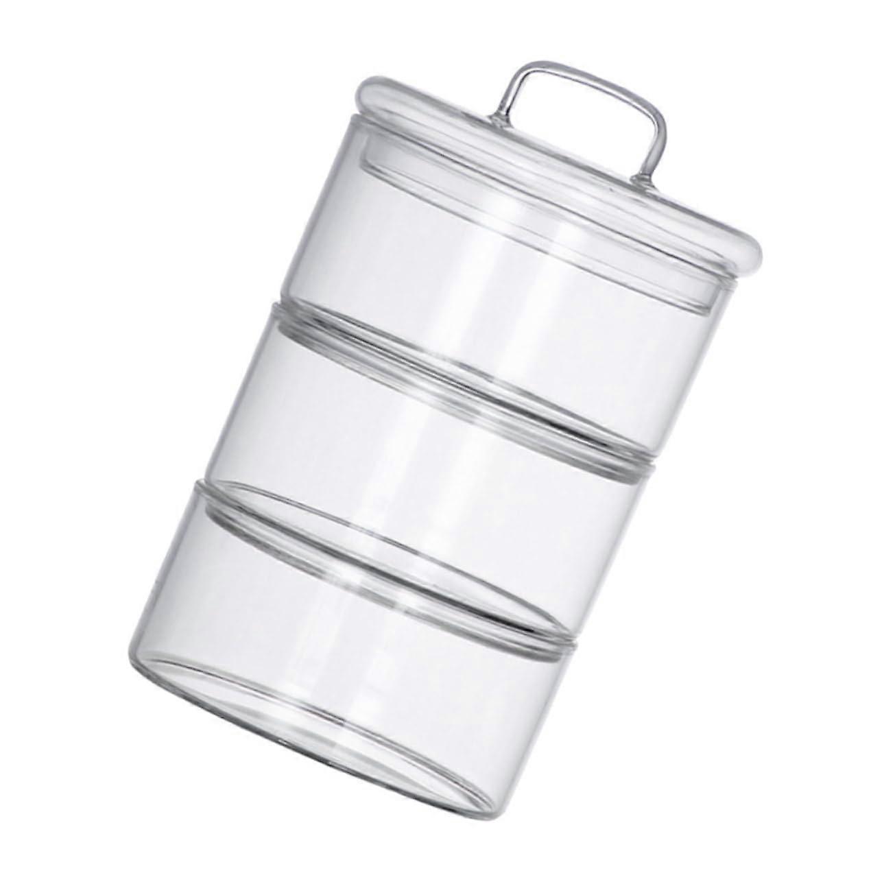 Food Storage Container Stackable Transparent Serving Bowl with Lid for Fruit Salad Nuts and Snacks