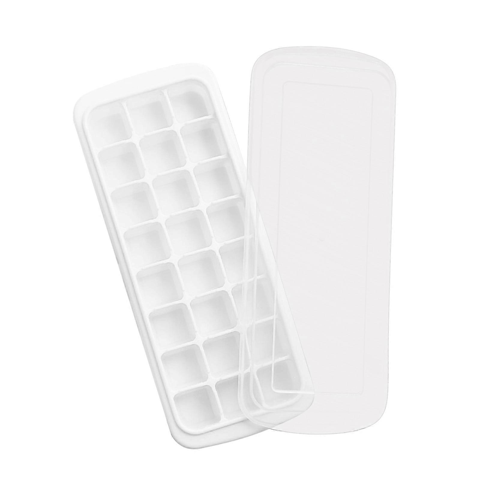 JWDX Ice Tray Clearance! 24-Cube Silicone Ice Cube Tray with Lid, Compatible with Freezer & Jelly Molds, White