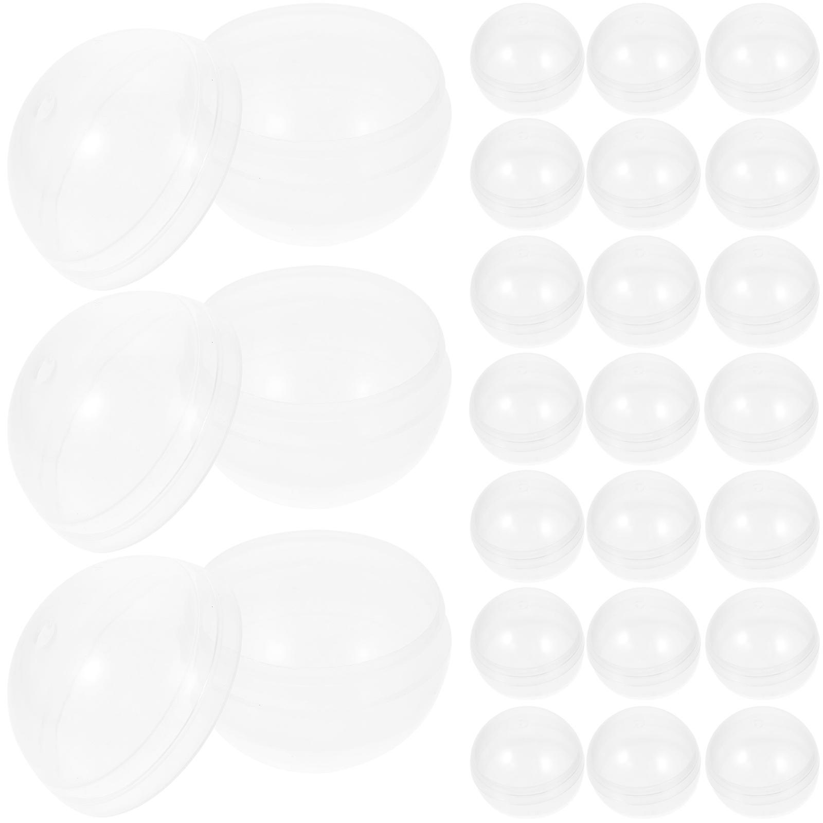 50pcs Plastic Transparent Balls Multi-purpose Twisted Round Balls Clear Fillable Grab Balls