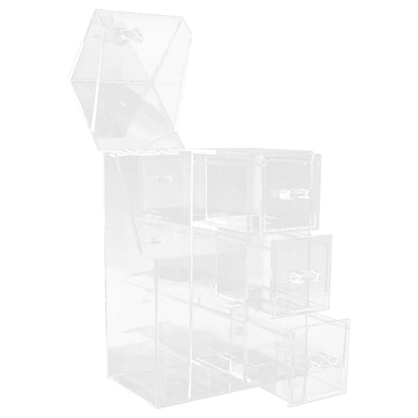 Makeup Brush Holder Acrylic Organizer for Storage 2Pcs Transparent Desktop